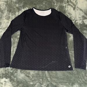 Hang Ten Sun Shirt Women’s XL Black Gray Floral Stretch Long Sleeve Pullover